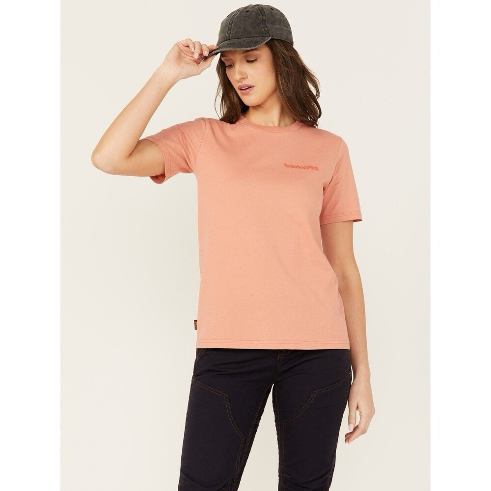 TIMBERLAND PRO WOMENS 2XL COTTON CORE SHORT SLEEVE T-SHIRT Cameo Rose